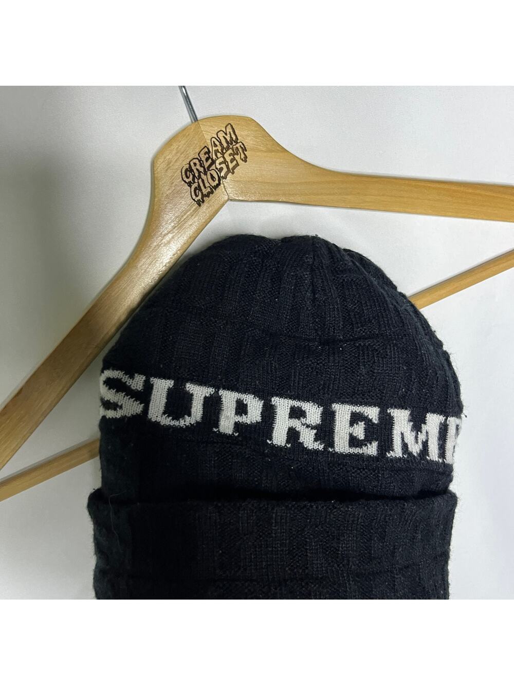FW14 2014 Supreme Jacquard Knit Beanie in Black